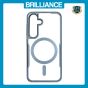 Brilliance LUX Samsung S25 Plus Chrome-Plated Magnetic Clear TPU + Acrylic Phone Case Blue Titanium