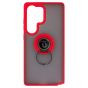 Brilliance LUX Samsung S25 Ultra Hybrid Shell Anti-shock Ring Kickstand TPU Matte Case Red