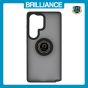 Brilliance LUX Samsung S25 Ultra Hybrid Shell Anti-shock Ring Kickstand TPU Matte Case Black