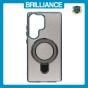 Brilliance LUX Samsung S25 Ultra Glitter Sparkle Magnetic Clear TPU + Acrylic with Kickstand Phone Case Black