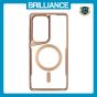 Brilliance LUX Samsung S25 Ultra Chrome-Plated Magnetic Clear TPU + Acrylic Phone Case Gold Titanium