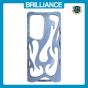 Brilliance LUX Samsung S25 Ultra Flame Design Soft TPU Chrome-Plated Openwork Phone Case Blue