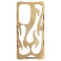 Brilliance LUX Samsung S25 Ultra Flame Design Soft TPU Chrome-Plated Openwork Phone Case Desert Titanium