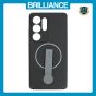 Brilliance LUX Samsung S25 Ultra Silicone with BackSide 360Ã‚Â° Rotating Wrist Strap Magnetic Phone Case Black
