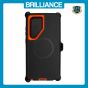 Brilliance HEAVY DUTY Samsung S25 Ultra (Pro Series) + Magnetic Case Black + Orange