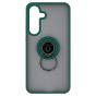 Brilliance LUX Samsung S25 FE Hybrid Shell Anti-shock Ring Kickstand TPU Matte Case Dark Green