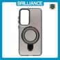 Brilliance LUX Samsung S25 FE Glitter Sparkle Magnetic Clear TPU + Acrylic with Kickstand Phone Case Black