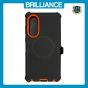 Brilliance HEAVY DUTY Samsung S25 FE (Pro Series) + Magnetic Case Black + Orange