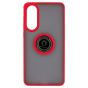 Brilliance LUX Samsung S25 Edge Hybrid Shell Anti-shock Ring Kickstand TPU Matte Case Red