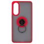 Brilliance LUX Samsung S25 Edge Hybrid Shell Anti-shock Ring Kickstand TPU Matte Case Red