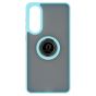 Brilliance LUX Samsung S25 Edge Hybrid Shell Anti-shock Ring Kickstand TPU Matte Case Blue