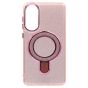 Brilliance LUX Samsung S25 Edge Glitter Sparkle Magnetic Clear TPU + Acrylic with Kickstand Phone Case Pink