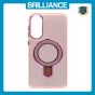 Brilliance LUX Samsung S25 Edge Glitter Sparkle Magnetic Clear TPU + Acrylic with Kickstand Phone Case Pink