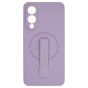 Brilliance LUX Samsung S25 Edge Silicone with BackSide 360Ã‚Â° Rotating Wrist Strap Magnetic Phone Case Purple