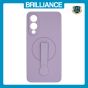 Brilliance LUX Samsung S25 Edge Silicone with BackSide 360Ã‚Â° Rotating Wrist Strap Magnetic Phone Case Purple