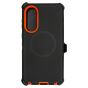 Brilliance HEAVY DUTY Samsung S25 Edge (Pro Series) + Magnetic Case Black + Orange