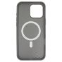Brilliance LUX iPhone 16 Pro Max Luxury Vegan Soft Premium PU Leather Magnetic Cover with Metal Camera Case Grey
