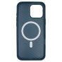 Brilliance LUX iPhone 16 Pro Max Luxury Vegan Soft Premium PU Leather Magnetic Cover with Metal Camera Case Blue