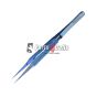 2UUL Blue T Straight Head Titanium Alloy 0.1mm Blue Tweezer for Precise Wire Jump