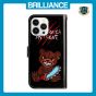Brilliance LUX iPhone 14 Pro Max Flip PU Leather Wallet 3D Print Bear with Wrist Strap Case