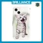 Brilliance LUX iPhone 15 Plus Flip PU Leather Wallet 3D Print Cat with Wrist Strap Case