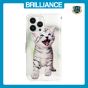 Brilliance LUX iPhone 15 Pro Max Flip PU Leather Wallet 3D Print Cat with Wrist Strap Case