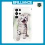 Brilliance LUX Samsung S24 Ultra Flip PU Leather Wallet 3D Print Cat with Wrist Strap Case