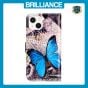 Brilliance LUX iPhone 13 Flip PU Leather Wallet 3D Print Butterfly with Wrist Strap Case