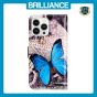 Brilliance LUX iPhone 14 Pro Max Flip PU Leather Wallet 3D Print Butterfly with Wrist Strap Case