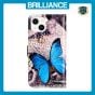 Brilliance LUX iPhone 15 Flip PU Leather Wallet 3D Print Butterfly with Wrist Strap Case