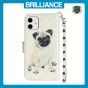 Brilliance LUX iPhone 11 Flip PU Leather Wallet 3D Print Dog with Wrist Strap Case