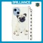 Brilliance LUX iPhone 14 Flip PU Leather Wallet 3D Print Dog with Wrist Strap Case