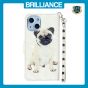 Brilliance LUX iPhone 15 Flip PU Leather Wallet 3D Print Dog with Wrist Strap Case