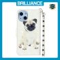 Brilliance LUX iPhone 15 Plus Flip PU Leather Wallet 3D Print Dog with Wrist Strap Case