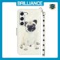 Brilliance LUX Samsung S23 Plus Flip PU Leather Wallet 3D Print Dog with Wrist Strap Case