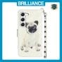 Brilliance LUX Samsung S24 Flip PU Leather Wallet 3D Print Dog with Wrist Strap Case