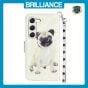 Brilliance LUX Samsung S24 Plus Flip PU Leather Wallet 3D Print Dog with Wrist Strap Case