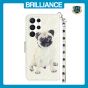 Brilliance LUX Samsung S24 Ultra Flip PU Leather Wallet 3D Print Dog with Wrist Strap Case