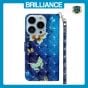 Brilliance LUX iPhone 14 Pro Max Flip PU Leather Wallet 3D Print Butterfly with Wrist Strap Case Blue