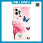 Brilliance LUX iPhone 12 Pro Max Flip PU Leather Wallet 3D Print Cartoon Butterfly Flower with Wrist Strap Case