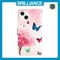 Brilliance LUX iPhone 15 Flip PU Leather Wallet 3D Print Cartoon Butterfly Flower with Wrist Strap Case