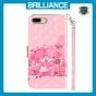 Brilliance LUX iPhone 6P/7P/8P Flip PU Leather Wallet 3D Print Pink Bear with Wrist Strap Case