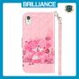 Brilliance LUX iPhone XR Flip PU Leather Wallet 3D Print Pink Bear with Wrist Strap Case