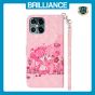 Brilliance LUX iPhone 12 Pro Max Flip PU Leather Wallet 3D Print Pink Bear with Wrist Strap Case