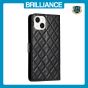 Brilliance LUX iPhone 15 Flip PU Leather Wallet 3D Print Rhombus Case Black