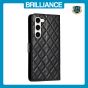 Brilliance LUX Samsung S23 Plus Flip PU Leather Wallet 3D Print Rhombus Case Black