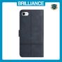 Brilliance LUX iPhone 6/7/8 Flip Book PU Leather Wallet ShockProof Cowhide Texture with Wrist Strap Case Blue