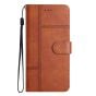 Brilliance LUX Samsung S24 Ultra Flip Book PU Leather Wallet ShockProof Cowhide Texture with Wrist Strap Case Brown