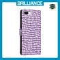 Brilliance LUX iPhone 6P/7P/8P Flip PU Leather Wallet Crocodile Print Card Pockets with Wrist Strap Case Purple