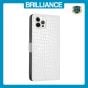 Brilliance LUX iPhone 12 Pro Max Flip PU Leather Wallet Crocodile Print Card Pockets with Wrist Strap Case White